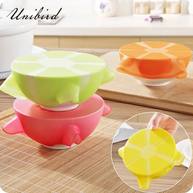 

Unibird 1Pc Reusable Silicone Wrap Food Fresh Lid Microwavable Bowl Container Cover Stretch Vacuum Seal Wrap Kitchen Tool