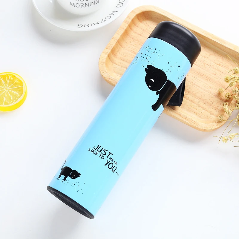 

BearCavalier new 500ml Creetings cat Thermos cup Coffee Tea Insulated Cup Vacuum Flask for kids