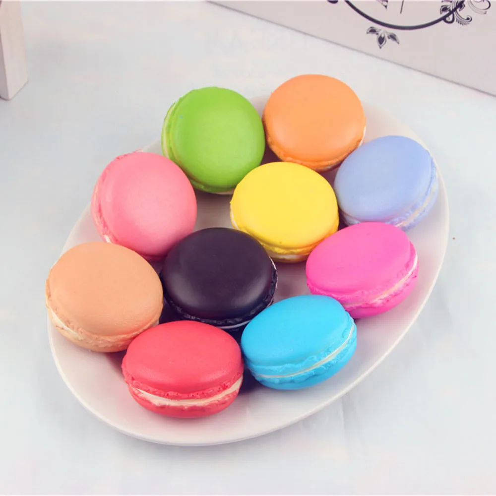 

2019 Macaron Food Super Slow Rising Kid Toy Decompression Elastic Environmentally PU mysterious scented toy Decompression toy