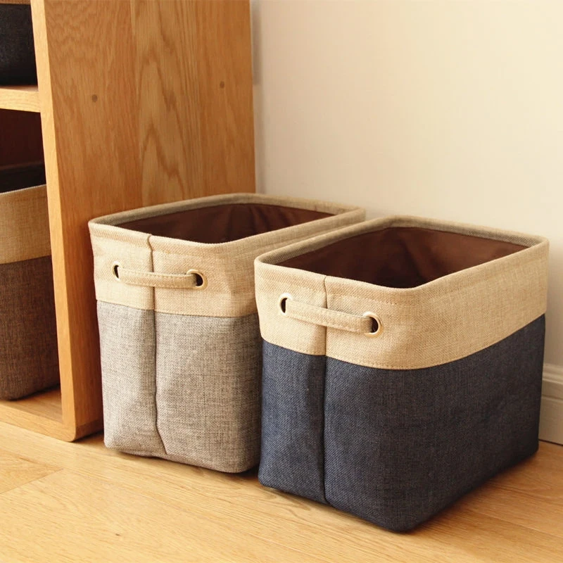 Складная льняная хлопковая корзина для хранения японский стиль ёмкость для хранения грязной одежды корзина для мелочей Органайзер игрушка домашняя коробка для хранения