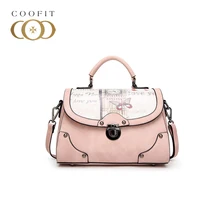 Coofit элегантный Для женщин Crossbody сумка Мода бабочка печать Пряжка откидной крышкой из искусственной кожи Сумка Обувь для девочек сумки