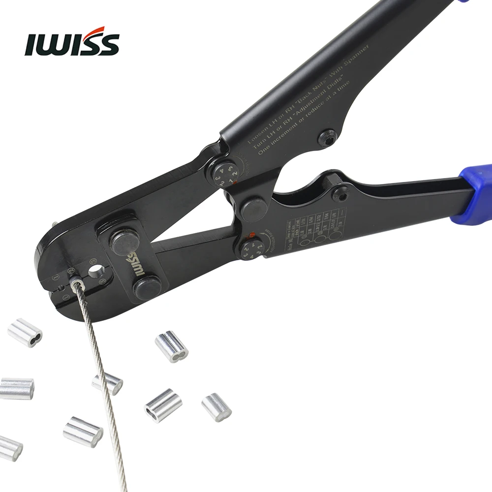 IWS1608M Wire Rope Crimping Tool for Copper Aluminum Oval Sleeves Stop