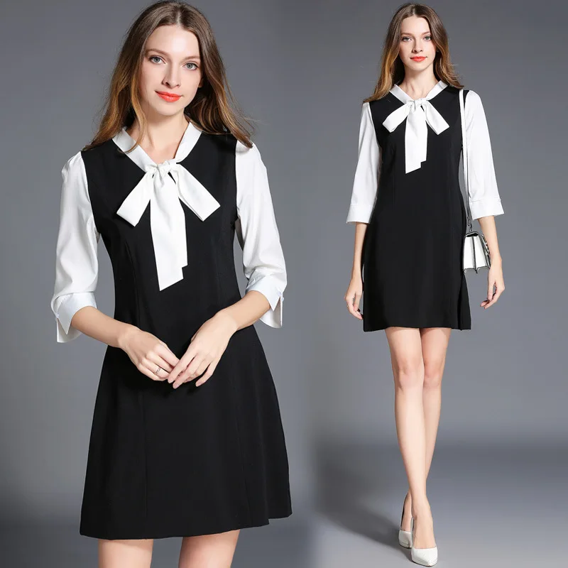Autumn new font b women s b font font b clothing b font 2017 bow tie