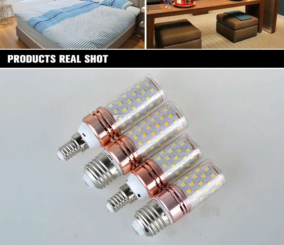 12W 16W Corn Bulb E27 LED E14 220V 2835 SMD Chandelier Candle LED Light For Home Lighting High Brightness High Lumen Light Bulb (8)