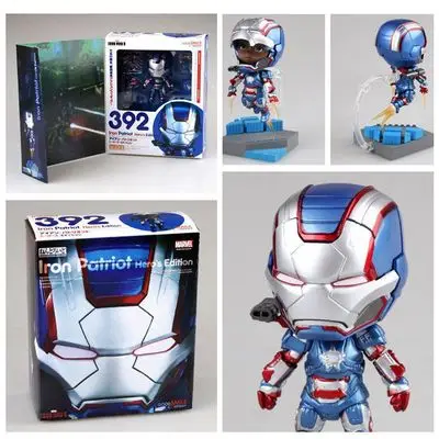 

10cm Movie Iron Man 3 Iron Patriot Nendoroid # 392 PVC Mini Action Figures Kids Toys Dolls Models Brinquedos free shipping
