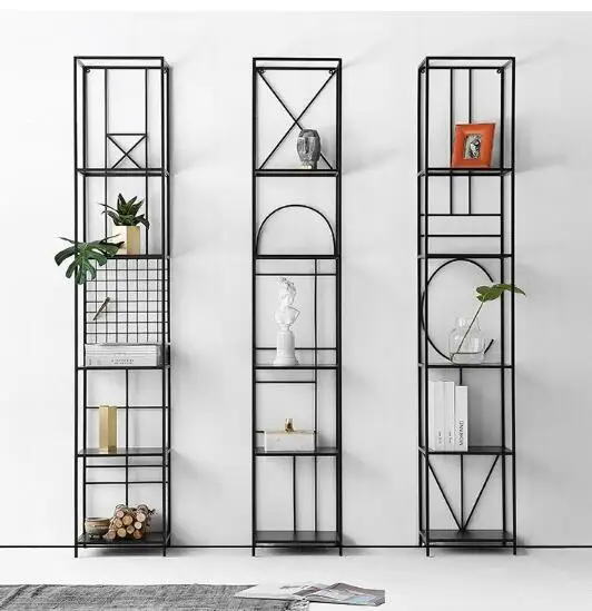 Nordic simple wrought iron racks ins living room display stand metal craft shelf bedroom storage creative bookshelf