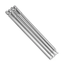 Broppe 4 шт. 150 мм H3-H6 отвертка с шестигранной головкой S2 1/4 дюймов шестигранный хвостовик Магнитная электрическая дрель отвертка Набор бит H3 H4 H5 H6