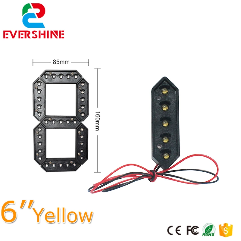 7 сегмент желтый Цвет светодиодный номер модуль 6 дюймов открытый светодиодный цена на газ Дисплей знаки