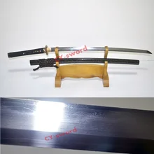 Clay Tempered Honsanmai blade japanese katana dragonfly tsuba full tang sword sharpened Real Yokote