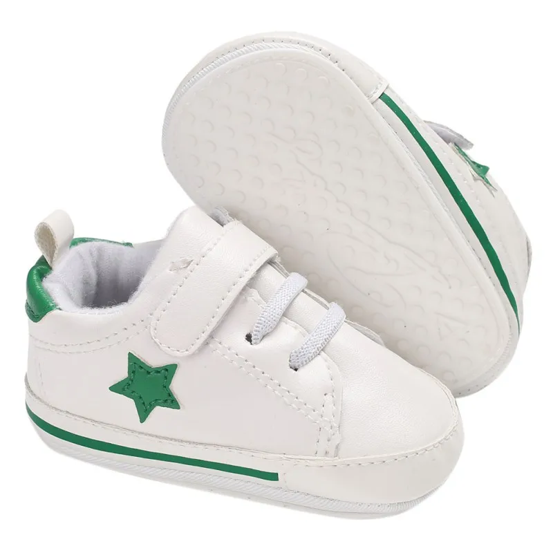 Для маленьких мальчиков девочек спортивная обувь первые ходоки Повседневное звезда печати Лоскутная детская спортивная обувь популярные