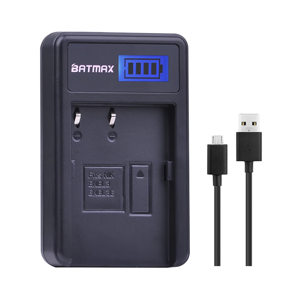 Аккумулятор литиевый и зарядное устройство USB для Nikon ENEL3e D300S D300 D100 D200 D700 D70S D80 D90