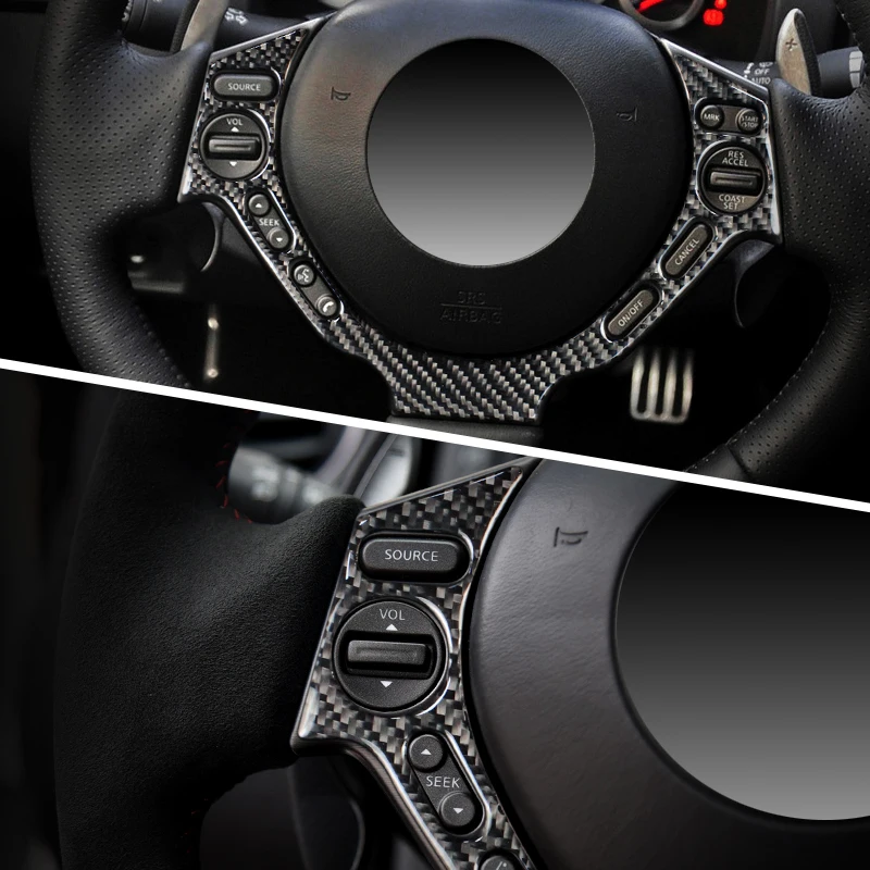 Для nissan GTR R35 2009 2015 внутренняя отделка карбоновая эмблема рулевого колеса