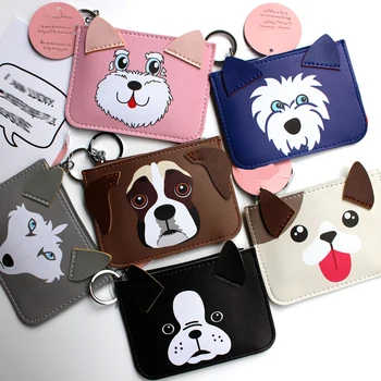 

35PCS / LOT Women Coin Purse Card Holder Wallet Change Bag Coin Bag Portable Cute Cartoon Dog Printing Wallets