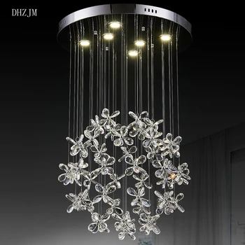 

Led Butterfly Crystal Chandelier flower petals art crystal lamp pendant lamp lamp house dining room art deco chandelier