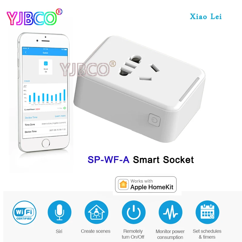 

Original LTECH Smart Socket Basic Edition WiFi Cute Mini High Temperature Protection Input AC100-240V Max 2200W 10A XiaoLei Sma