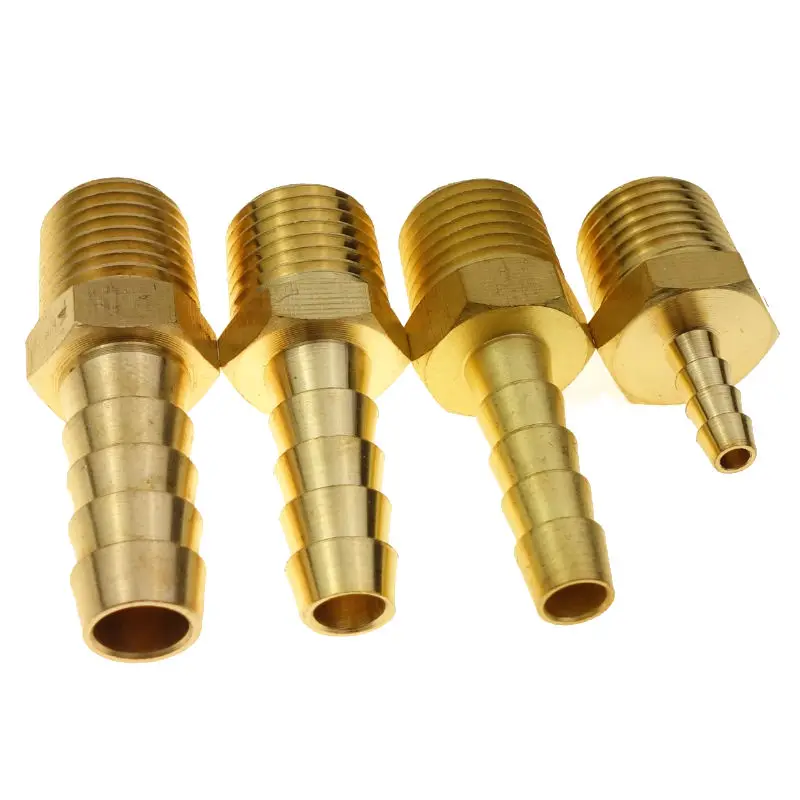 5mm AIR HOSE 1/4” BSP BRASS MALE HOSE TAIL BARBED FITTING TO SUIT 3/16” 