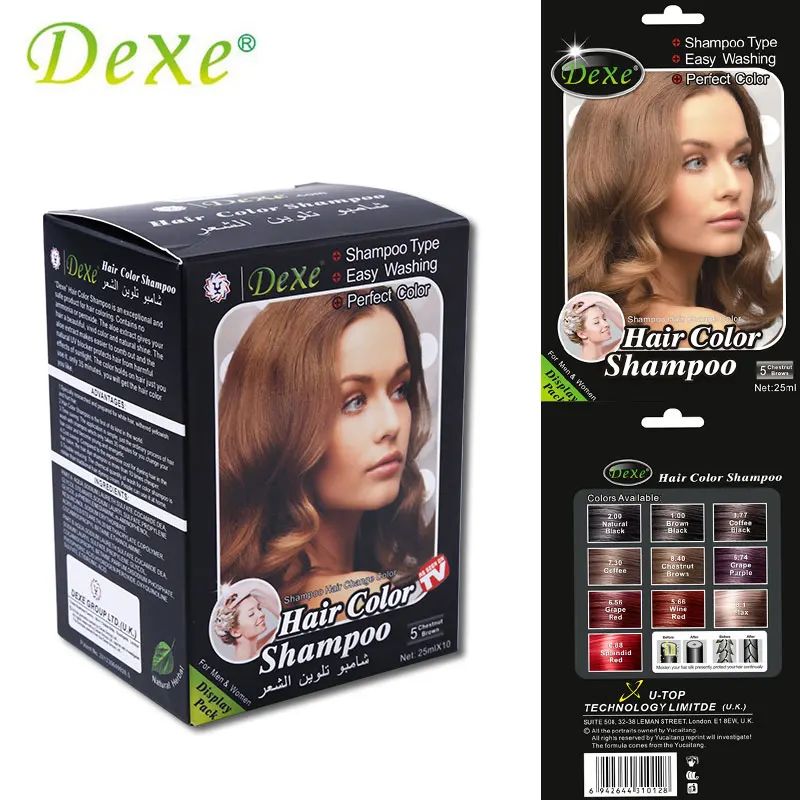 10pcs Set Dexe Chestnut Brown Hair Color Shampoo Type Fast Hair