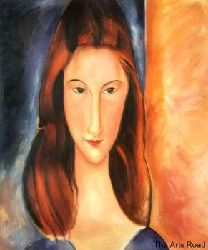 

Hand Made Figure Oil Painting Modern Abstract Art Portrait of Jeanne Hebuterne by Amedeo Modigliani Painting on Canvas Vertical