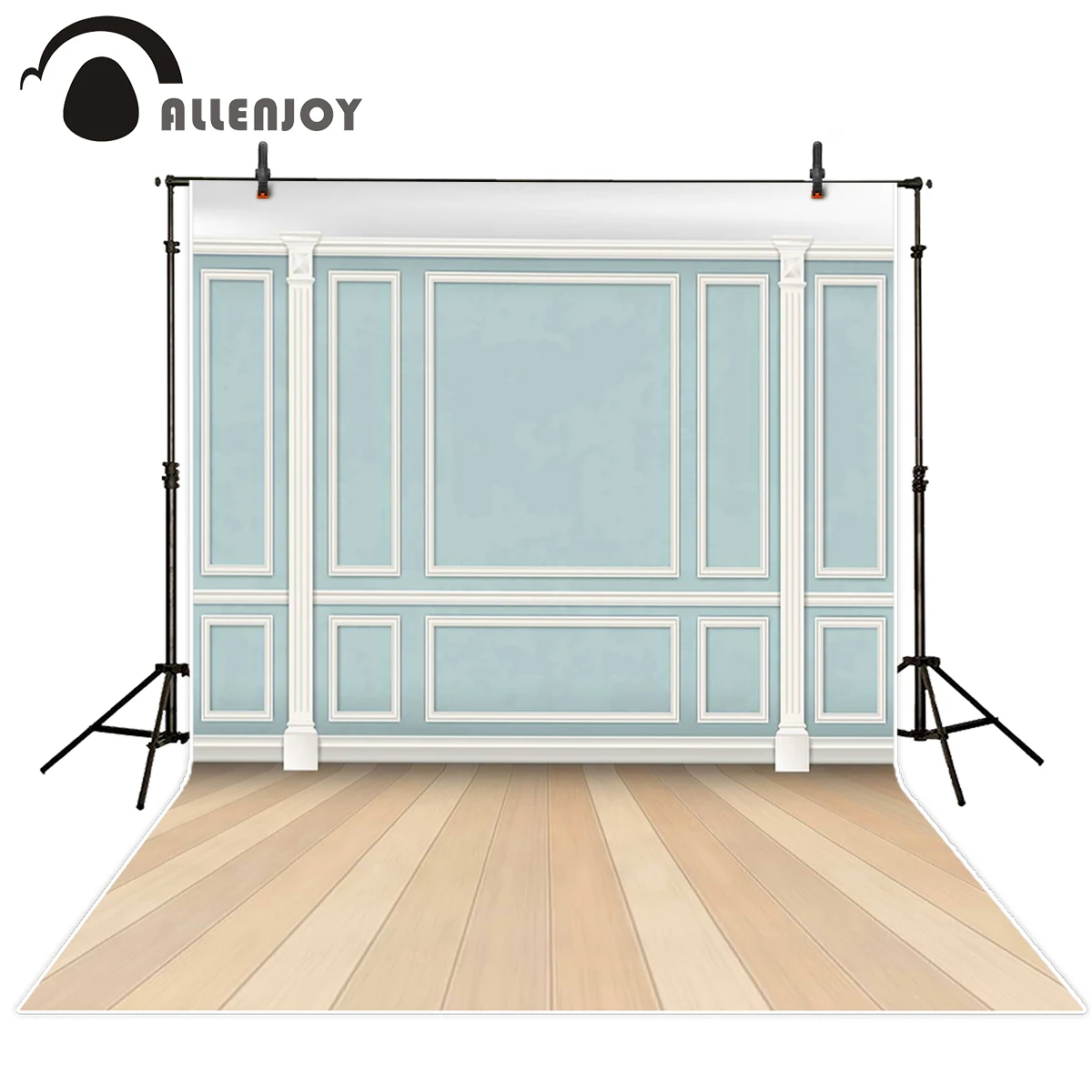 

Allenjoy background studio Blue wall primary color wood backdrop photography backgrounds fantasy backdrops send rolled