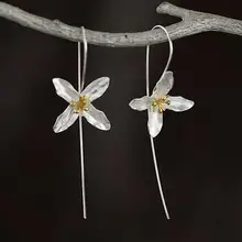 Jisensp весна стиль прекрасный крест, оформленный цветами Серьги гвоздики для женщин девочек романтические серьги цветы украшения с растительным узором подарок на день рождения