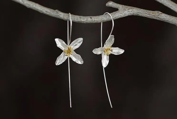 

Jisensp Spring Style Lovely Cross Flower Stud Earrings for Women Girls Romantic Flowers Earring Plant Jewelry Birthday Gift