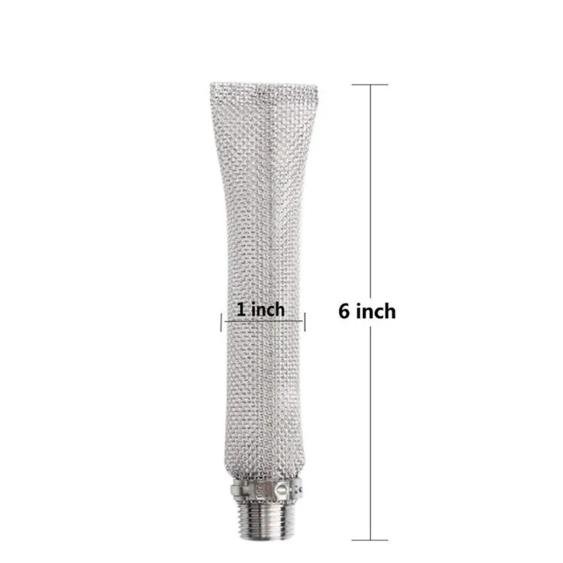 6 Inch 12 дюймов/6 дюймов 300 микрон Нержавеющая сталь фильтр bazooka 1/2 ''npt для сосуд для домашнего варения пива или бродильный/сетчатый фильтр - Цвет: 6 Inch