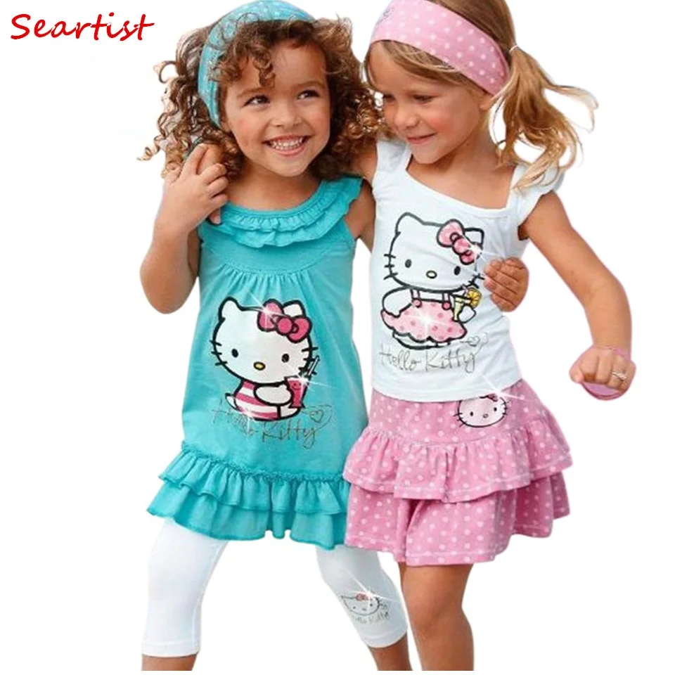 

Seartist Baby Girls Summer Clothing Set Girl Summer Suits Headband+Dress+Pants Girl's Summer Dress 3Pcs Set 2019 New Arrival C10