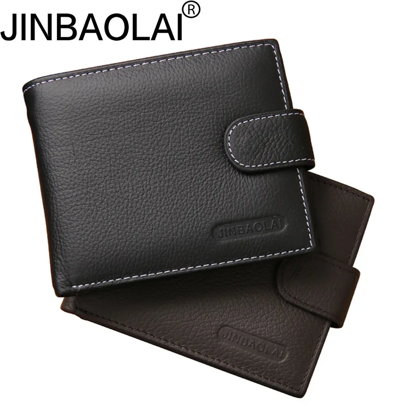 JINBAOLAI мужские компактные кошельки из натуральной кожи фирменный дизайн с