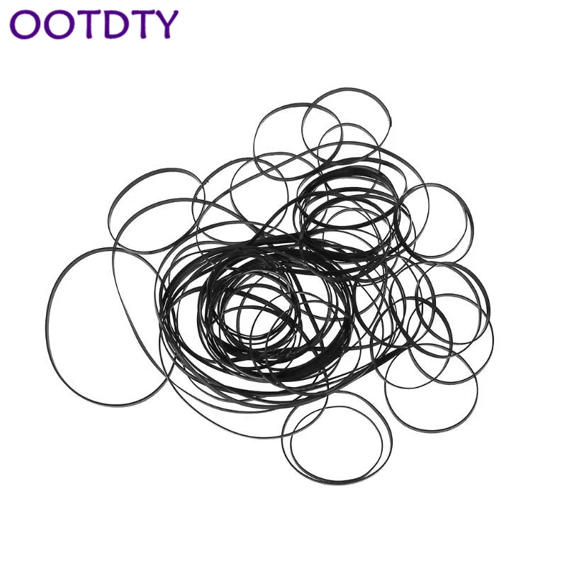 

50PCS 40-135MM Universal Mix Cassette Tape Machine Belts Assorted Common Flat Rubber Belt for Recorders Walkman CD DVD Drive