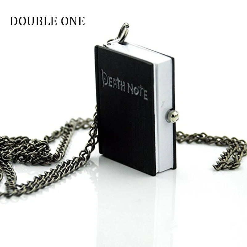 

DOUBLE ONE Fashion Pendants Necelace Death Note Black Steampunk Pocket Watch Pendant Necelaces for Women and Men Jewelry
