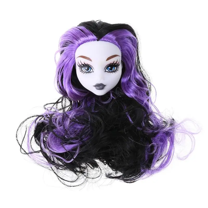 Кукла голова куклы высокие аксессуары Сказочный Монстр Кукла голова с волосами пластик дьявол Обнаженная кукла голова игрушка для детей подарок для 3 вида стилей - Цвет: Фиолетовый