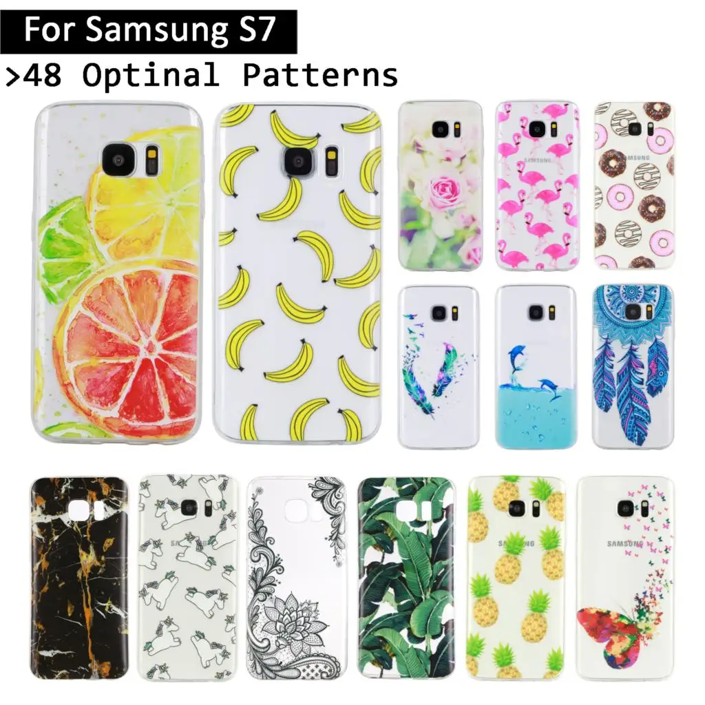 Soft TPU Silicone Case For Samsung Galaxy S7 G930 Cute paint Cover S 7 Phone Shells for samsung g930 g 930 cases |
