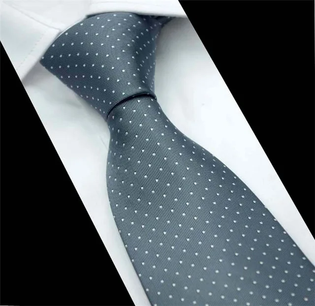 SCST бренд Cravate Corbatas Свадебный галстук 8 см тонкие галстуки в белый горошек серые шелковые галстуки для мужчин галстук Gravata CR044 - Цвет: M00