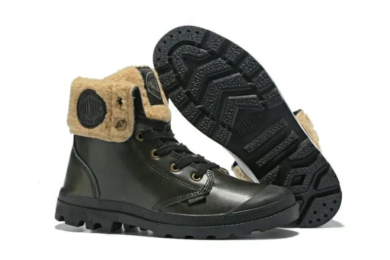 

PALLADIUM Pampa Hi Lea M Zip Women Soldiers Boots Leather Ankle Boots Spring Autumn Square Toe Lace Up Shoes