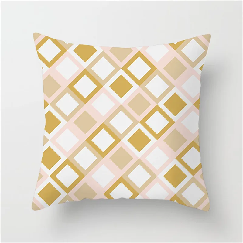 Fuwatacchi розовый Золотой Полосатый волнистый чехол для подушки конфетные геометрические наволочки для домашнего стула дивана декоративные подушки 45*45 см - Цвет: PC03202