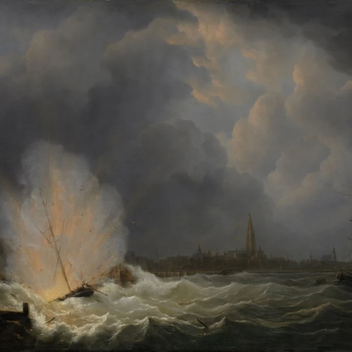 The Explosion Of Gunboat Nr 2 Poster Print (36 x 24)