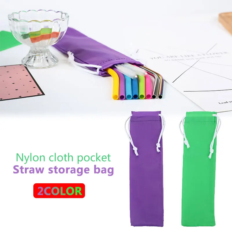 

Nylon Bag Bundle Pocket Convenient Bar Cocktail Kitchen Stainless Steel Pipette Fruit Juice Birthday Party Wedding Portable