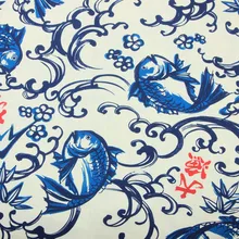 Половина двор Тайвань импорт из хлопка и льна японский мягкий бриз маленький набивная ткань с узором «рыбы» для собственными руками Сделай Сам Портплед telas A703