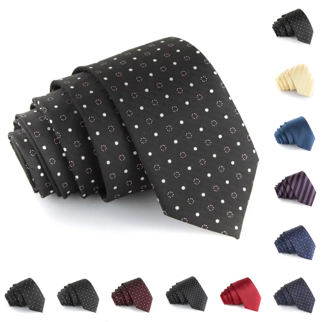 

Novelty Men's Charm Tie JACQUARD WOVEN POLKA DOTS Men's Silk Suits Accessories Ties Necktie for Mens Business Wedding Party
