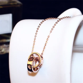 

Classic Geometric Circle Necklaces For Women Bijoux Hollow Heart Pendant Necklace Fashion Jewelry Cute Gift NWLN151