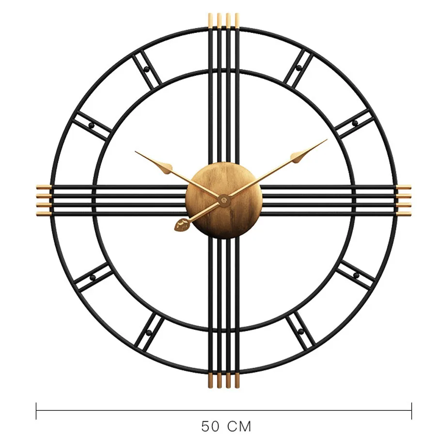 Из Металла большие настенные часы Винтаж современный дизайн для Гостиная Европейский Винтаж ретро римские часы железная художественная Стена домашние декоративные часы