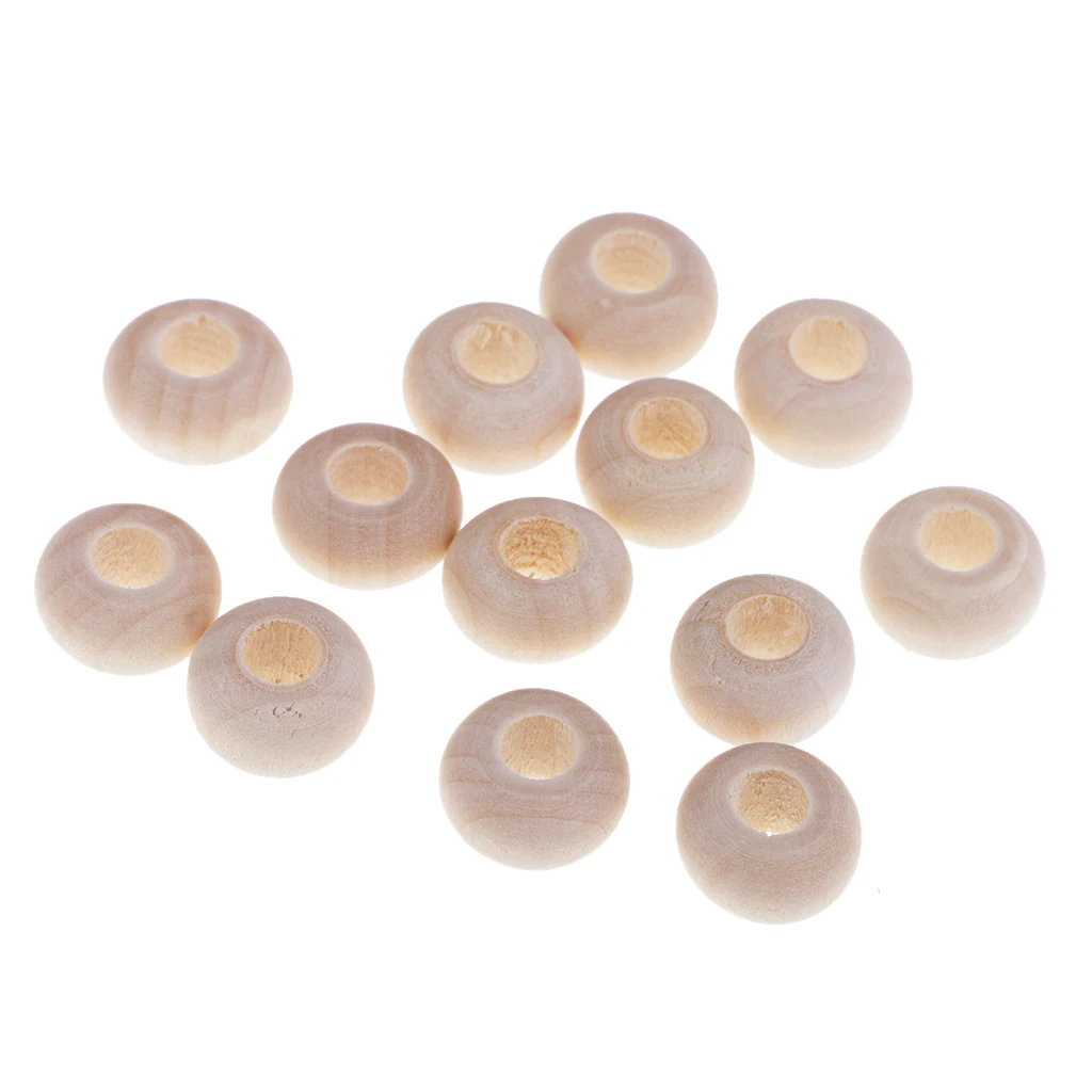 Wholesale 100 Pieces Natural Abacus Wood Spacer Beads 14x8mm Large Hole Wooden Beads for DIY Jewelry Making Toys Crafts