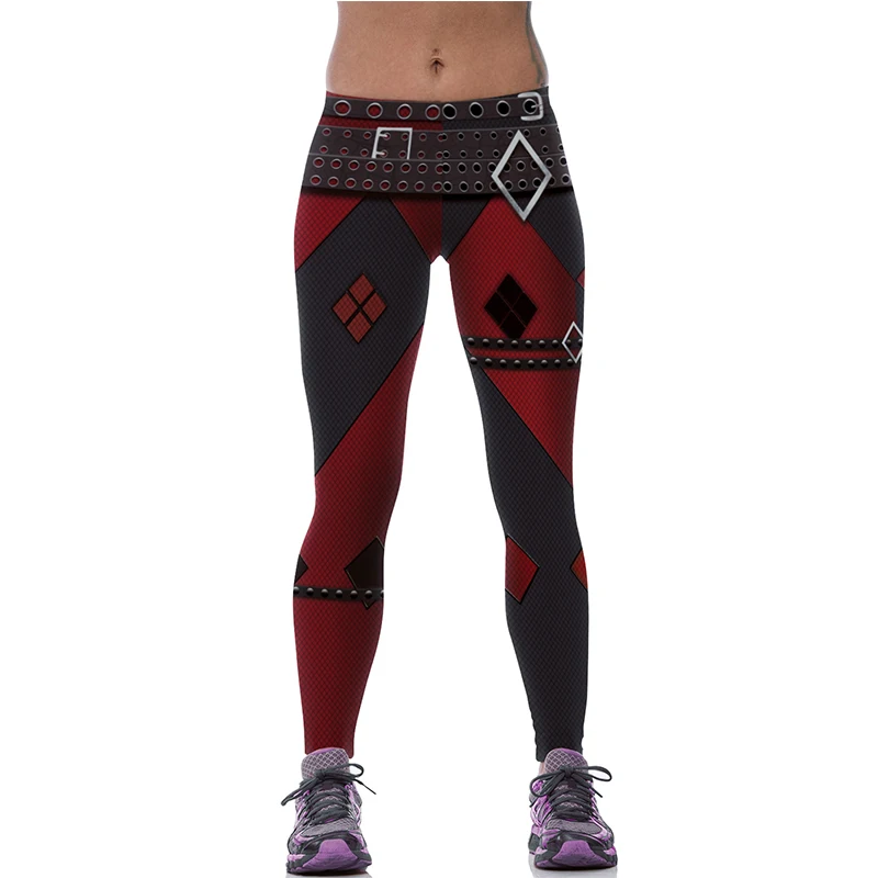 BlackArachnia Women New Fashion Harley Quinn Printed Gym Leggings Sports High Waist Yoga Leggings Hips Push Up Tights Yoga Pants