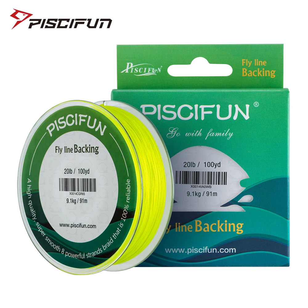 Рыболовная леска Piscifun плетеная длиной 9 1 кг/91 м 20 фунтов/100 ярдов белая оранжевая