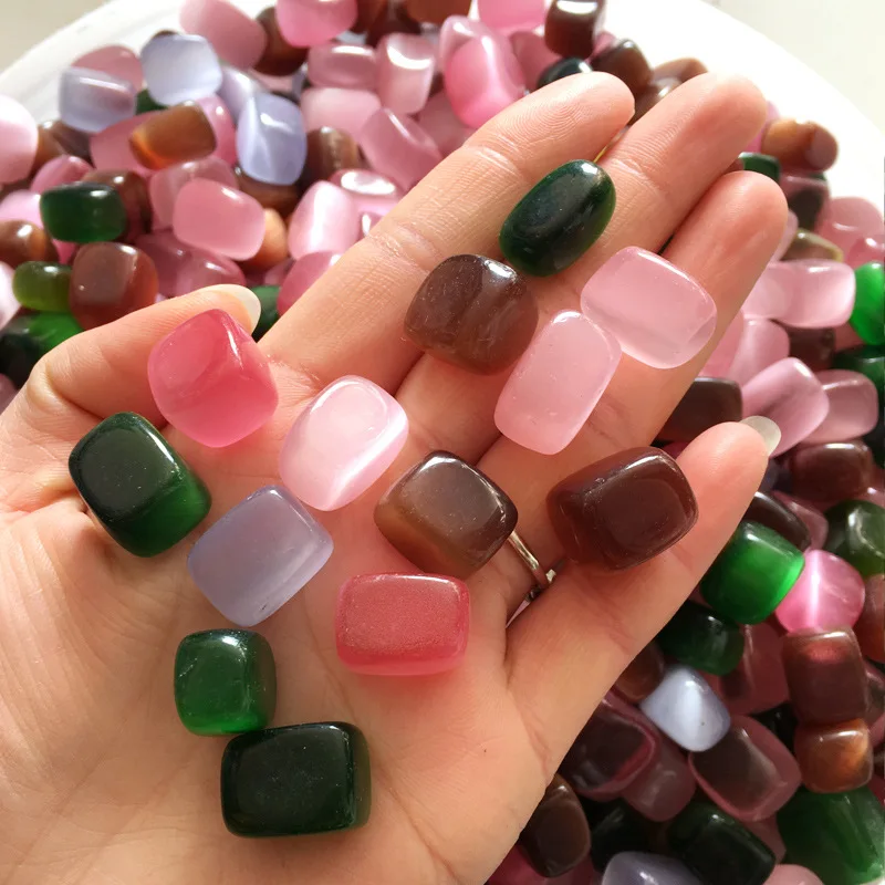 Натуральный кристалл кубик кошачий глаз камень целебные образцы камни минералы