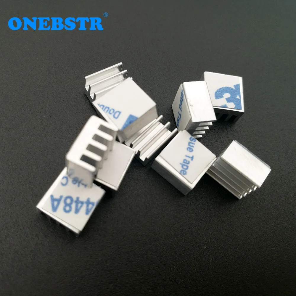

10Pcs/lot 8.8X8.8X5mm cooling radiator adhesive on the back glue cooler Electronic chip Heatsink for A4988 chip free shipping
