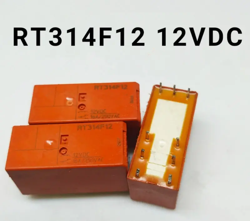 2Stck RT314F12 Relais 12VDC 1xUM 16A PCB 1xUm max 16A BISTABIL Schrack 