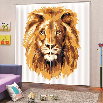 

3D Digital Print Lion Beautiful Blakcout Curtain Fabrics Blackout Curtains For Living Room Bedroom Window Door Apr2