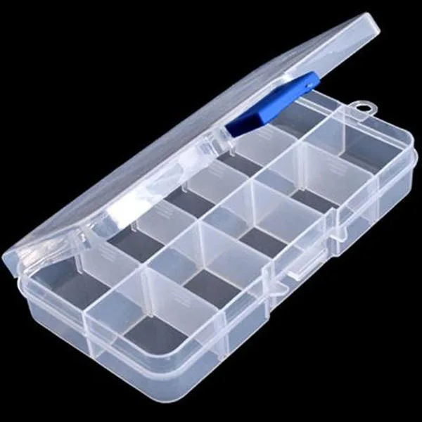 10 Grid Plastic Adjustable Jewelry Organizer Box Storage Container Case
