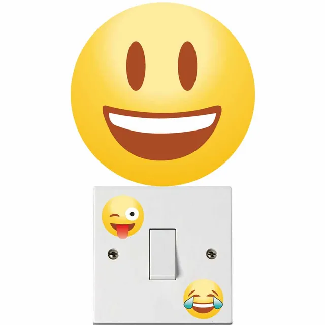 Emoticon Funny Faces Emoji Light Switch Wall Sticker Children's Bedroom